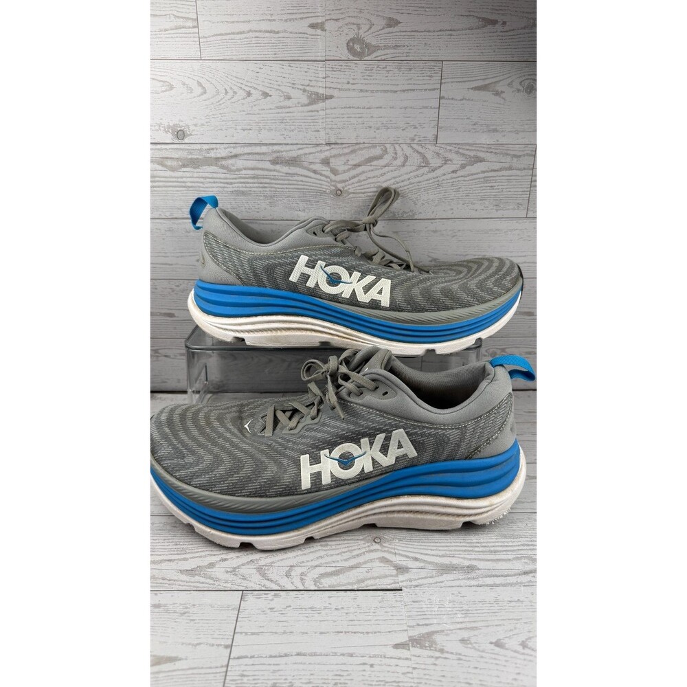 Hoka One One Gaviota 5 1127929 LDVB Gray Diva Blue 12D Men's Running Shoes #48